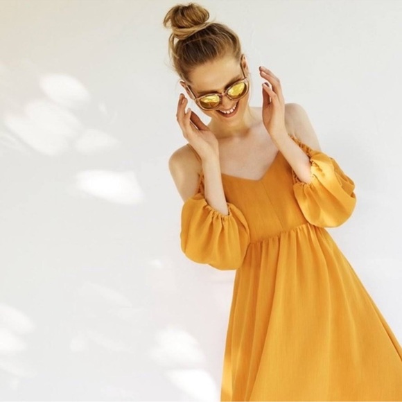 NWOT Anthropologie Moulinette Soeurs Carina Puff
Sleeve Orange Dress XS - Picture 4 of 13